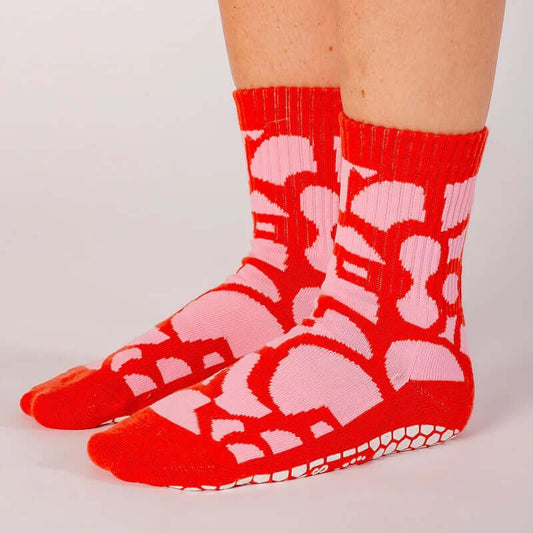 Grip Socken - Rosa Giraffe 