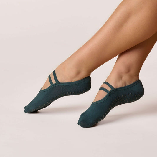 ÔWEAR Ballet Grip Socks in Forest Green