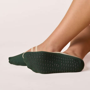 Ballet Grip Socks - Teal with a non-slip grip sole, ideal for barre and Pilates workouts.