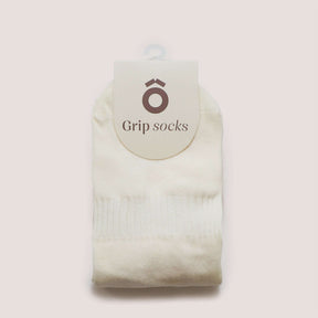 Everyday Crew Grip Socks - Rose, featuring non-slip grip and soft cotton for comfort and stability.