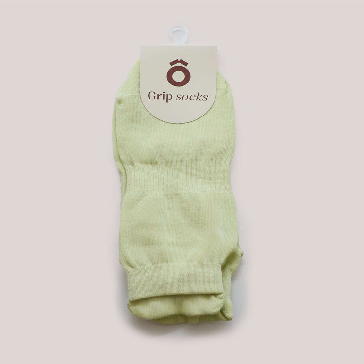 Pilates Low Rise Grip Socks - Lime in soft, breathable cotton blend, designed for comfort and support during workouts.