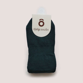 Scrunch Grip Socks - Teal displayed, featuring non-slip design and comfortable fit for Pilates and yoga.