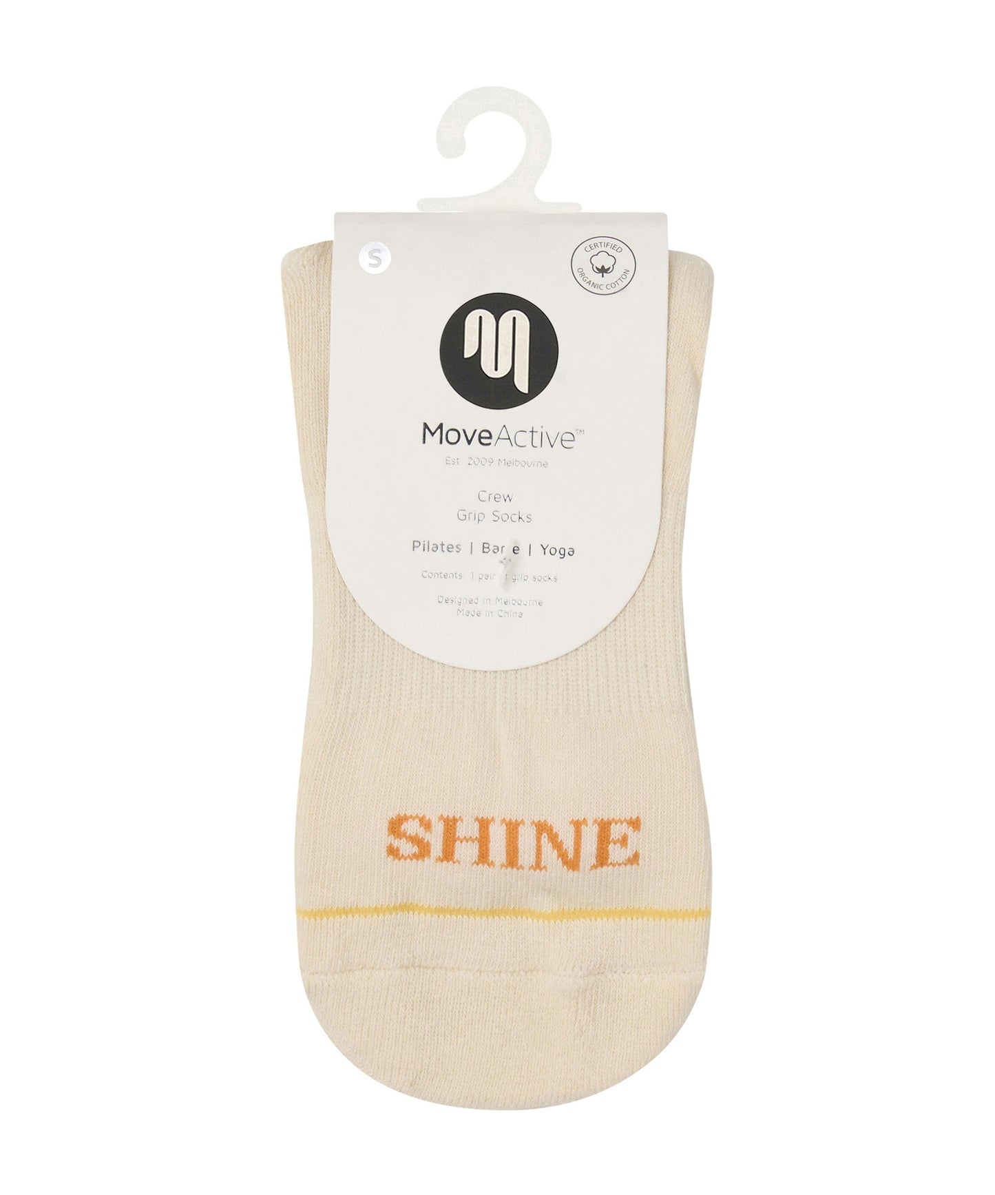 Move Active Crew Grip Socks - Vanilla