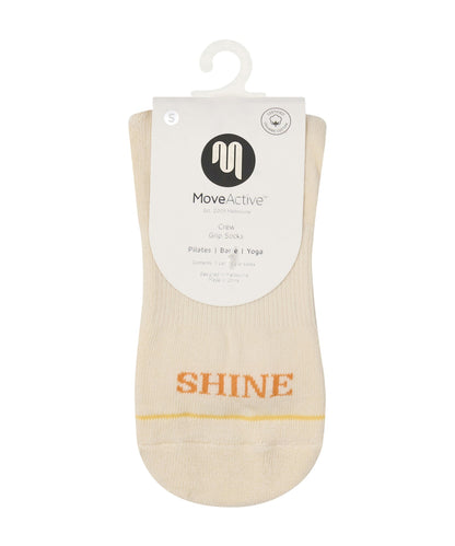 Move Active Crew Grip Socks - Vanilla