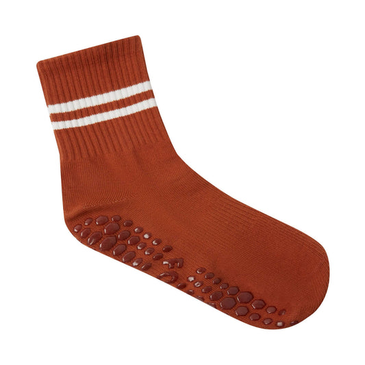 FOLD Striped Sock In Caramel Side View