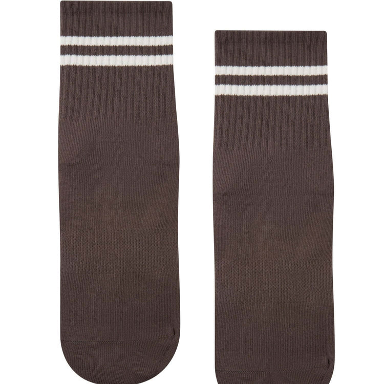 FOLD Striped Sock In Grey Straight On