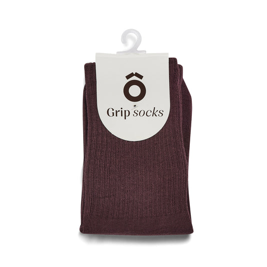 ÔWEAR Crew Sporty Stripes Pilates Grip Socks - Magenta