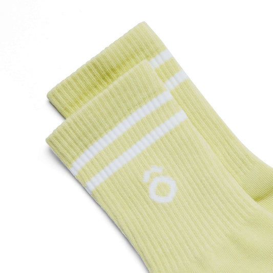 ÔWEAR Crew Sporty Stripes Pilates Grip Socks - Icterine Green
