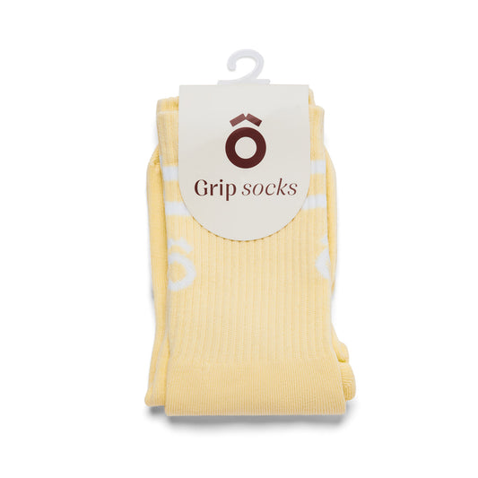 ÔWEAR Crew Sporty Stripes Pilates Grip Socks - Yellow
