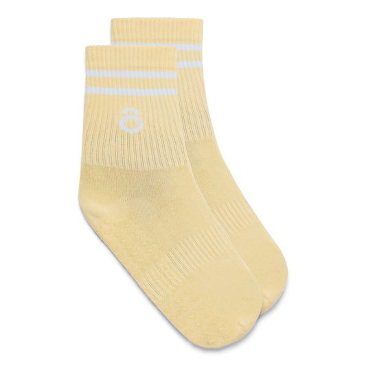 ÔWEAR Crew Sporty Stripes Pilates Grip Socks - Yellow