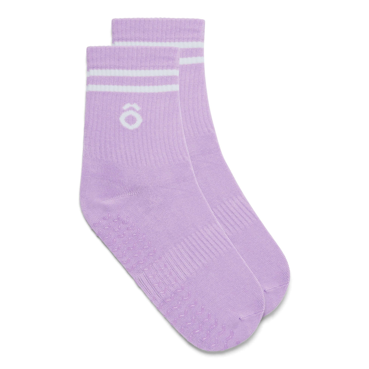 Crew Sporty Stripes Pilates Grip Socks Thistle