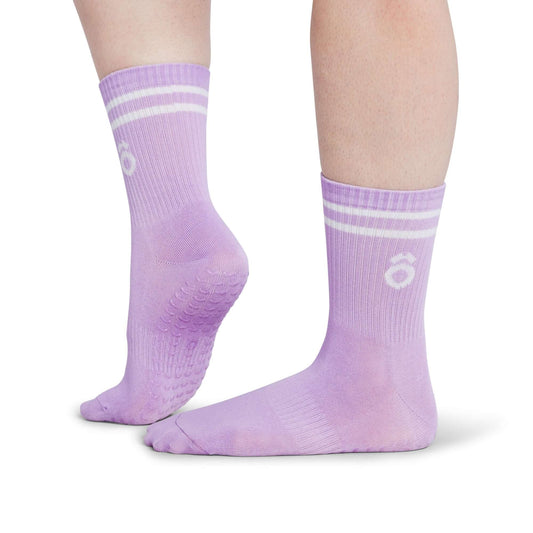 Crew Sporty Stripes Pilates Grip Socks - Thistle