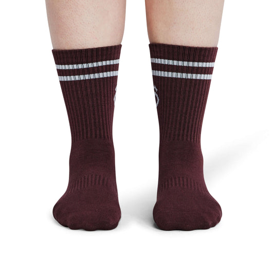 Crew Sporty Stripes Pilates Grip Socks - Magenta