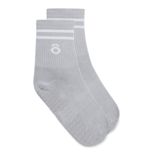 ÔWEAR Crew Sporty Stripes Pilates Grip Socks - Timber Wolf