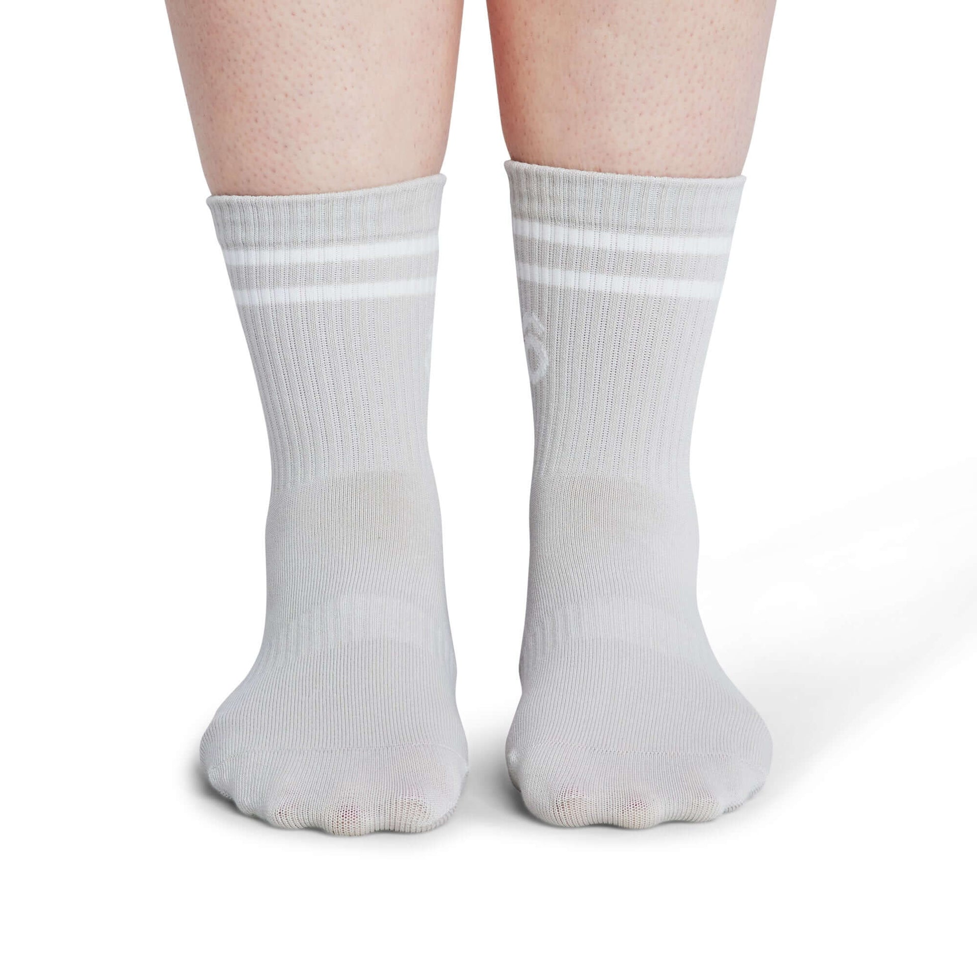 Crew Sporty Stripes Pilates Grip Socks Timber Wolf